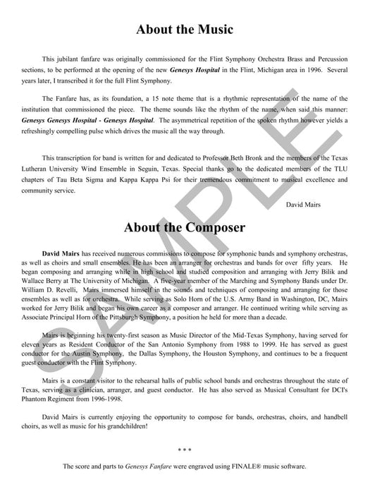 Genesys Fanfare Score and Parts 號曲 管樂團 | 小雅音樂 Hsiaoya Music