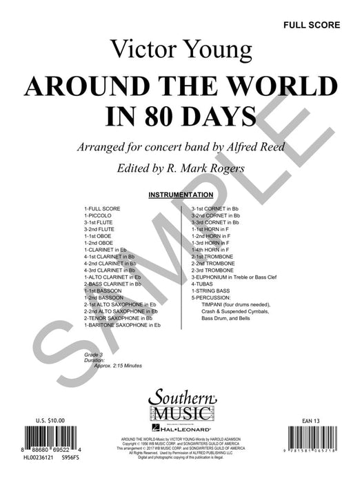 Around the World in 80 Days Score and Parts 管樂團 | 小雅音樂 Hsiaoya Music