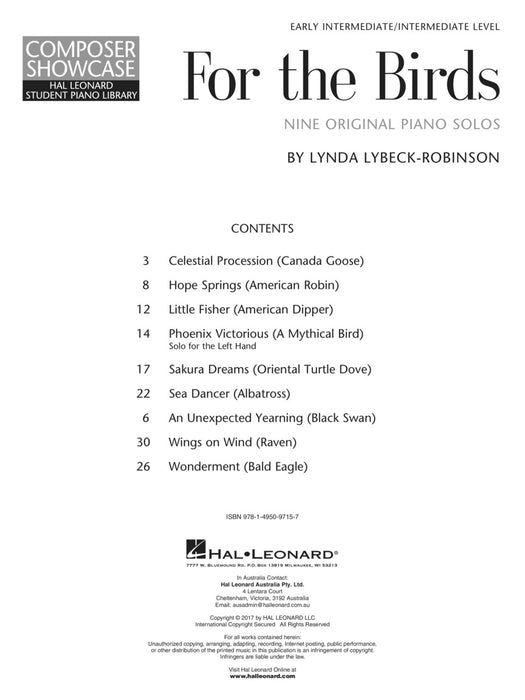 For the Birds Early Intermediate/Intermediate Level Composer Showcase 作曲家 | 小雅音樂 Hsiaoya Music