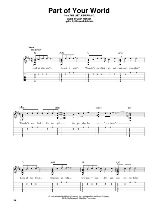 Disney Songs - Beginning Solo Guitar 15 Songs Arranged for Beginning Chord Melody Style in Standard Notation and Tablature 獨奏 吉他 和弦旋律風格 指法譜 | 小雅音樂 Hsiaoya Music
