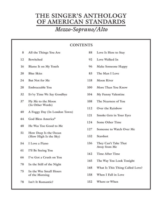 The Singer's Anthology of American Standards Mezzo-Soprano/Alto Edition 次女高音 | 小雅音樂 Hsiaoya Music