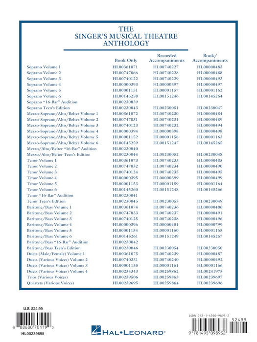 Singer's Musical Theatre Anthology - Quartets Book Only 四重奏 | 小雅音樂 Hsiaoya Music