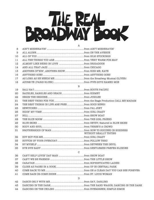 The Real Broadway Book C Instruments 百老匯 | 小雅音樂 Hsiaoya Music