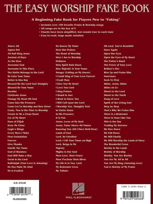 The Easy Worship Fake Book Over 100 Songs in the Key of C 費克 | 小雅音樂 Hsiaoya Music