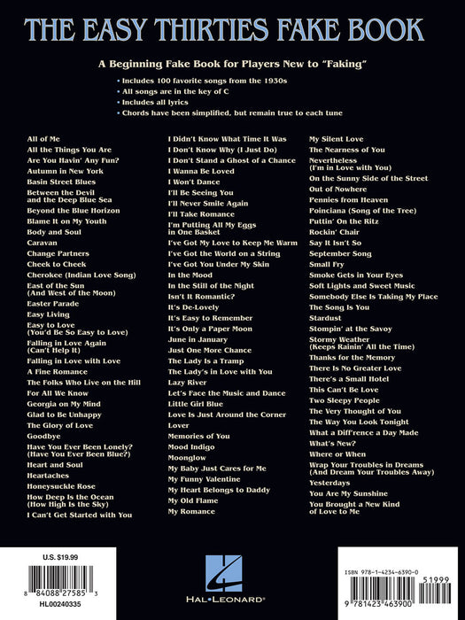 The Easy 1930s Fake Book 100 Songs in the Key of C 費克 | 小雅音樂 Hsiaoya Music