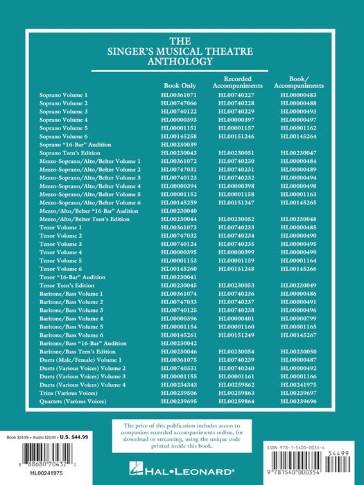 The Singer's Musical Theatre Anthology: Duets, Volume 4 - Book/Online Audio Book/Online Audio 二重奏 | 小雅音樂 Hsiaoya Music