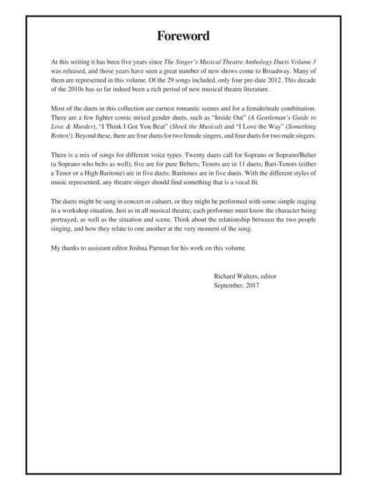 The Singer's Musical Theatre Anthology: Duets, Volume 4 - Book/Online Audio Book/Online Audio 二重奏 | 小雅音樂 Hsiaoya Music