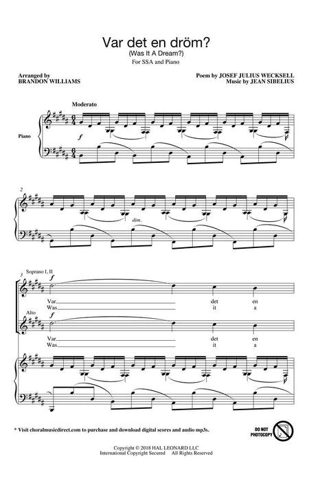 Var det en dröm? Andrea Ramsey Choral Series 西貝流士 合唱 | 小雅音樂 Hsiaoya Music