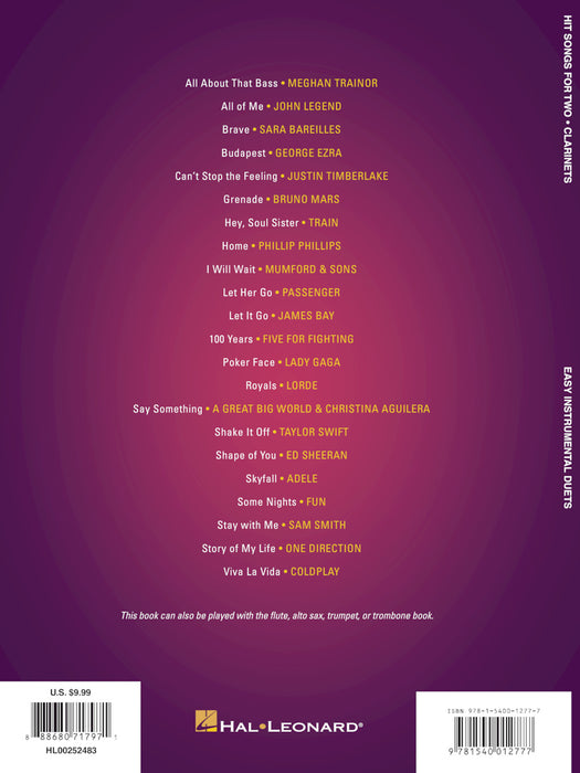 Hit Songs for Two Clarinets Easy Instrumental Duets 豎笛 二重奏 | 小雅音樂 Hsiaoya Music