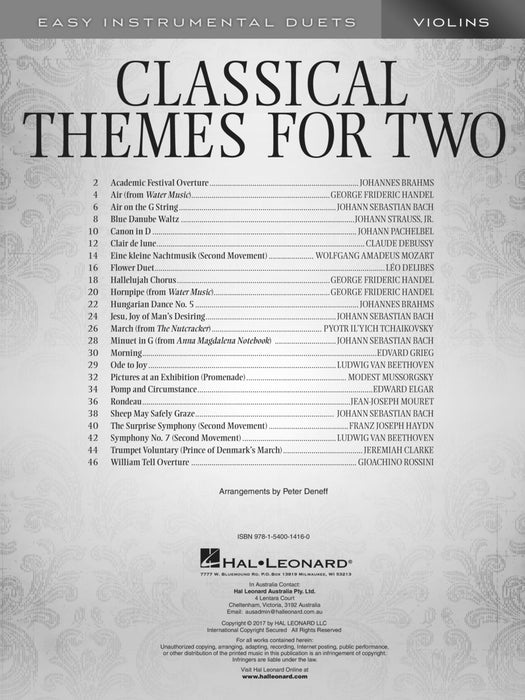 Classical Themes for Two Violins Easy Instrumental Duets 古典 小提琴 二重奏 | 小雅音樂 Hsiaoya Music