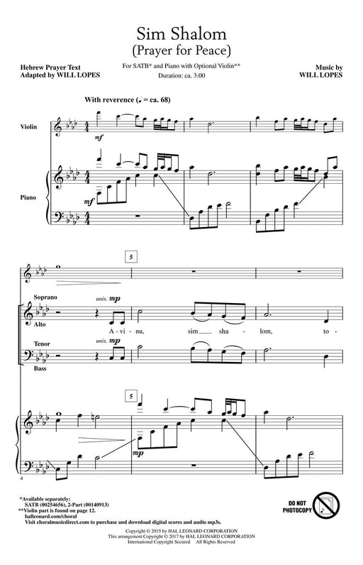 Sim Shalom (Prayer for Peace) | 小雅音樂 Hsiaoya Music