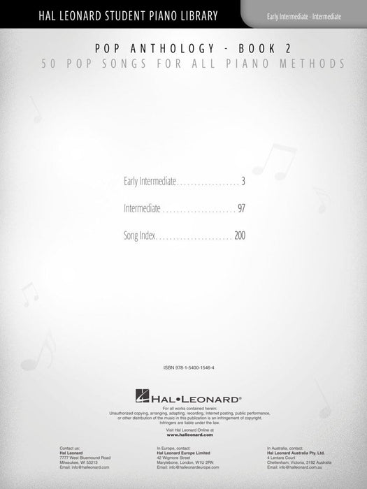 Pop Anthology - Book 2 50 Pop Songs for All Piano Methods Early Intermediate - Intermediate 鋼琴 | 小雅音樂 Hsiaoya Music