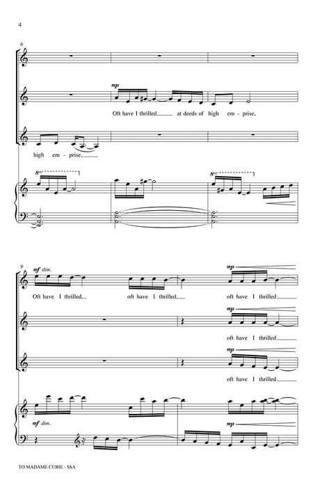 To Madame Curie Andrea Ramsey Choral Series 合唱 | 小雅音樂 Hsiaoya Music