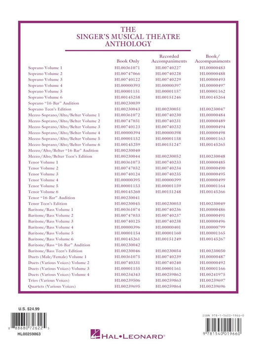 Singer's Musical Theatre Anthology - Trios Accompaniment CDs for Corresponding Songbook 三重奏 伴奏 | 小雅音樂 Hsiaoya Music
