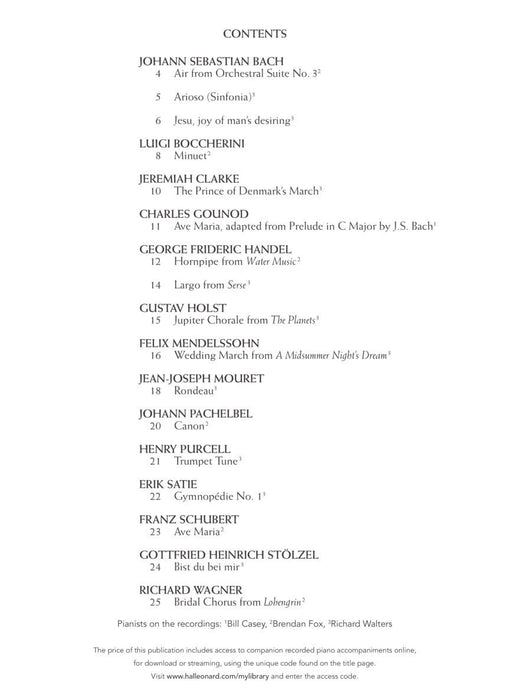 Wedding Music for Classical Players - Clarinet and Piano With online audio of piano accompaniments 古典 豎笛 鋼琴 伴奏 | 小雅音樂 Hsiaoya Music