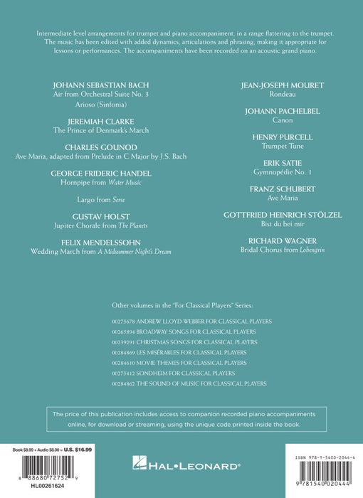 Wedding Music for Classical Players - Trumpet and Piano With online audio of piano accompaniments 古典 小號 鋼琴 伴奏 | 小雅音樂 Hsiaoya Music