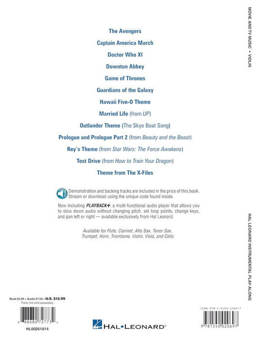 Movie and TV Music for Violin Instrumental Play-Along® Series 小提琴 | 小雅音樂 Hsiaoya Music