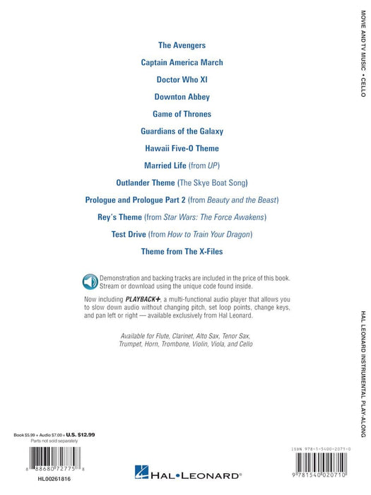 Movie and TV Music for Cello Instrumental Play-Along® Series 大提琴 | 小雅音樂 Hsiaoya Music