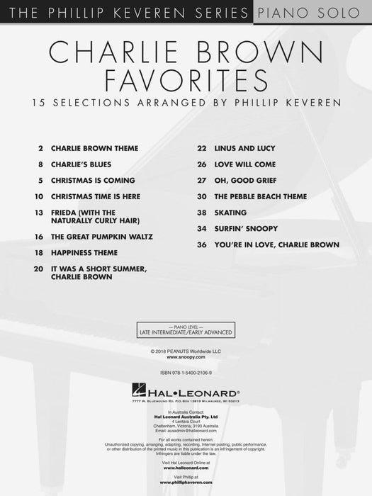 Charlie Brown Favorites 15 Selections Arranged by Phillip Keveren | 小雅音樂 Hsiaoya Music