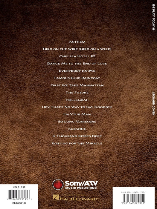 Leonard Cohen E-Z Play Today #86 | 小雅音樂 Hsiaoya Music