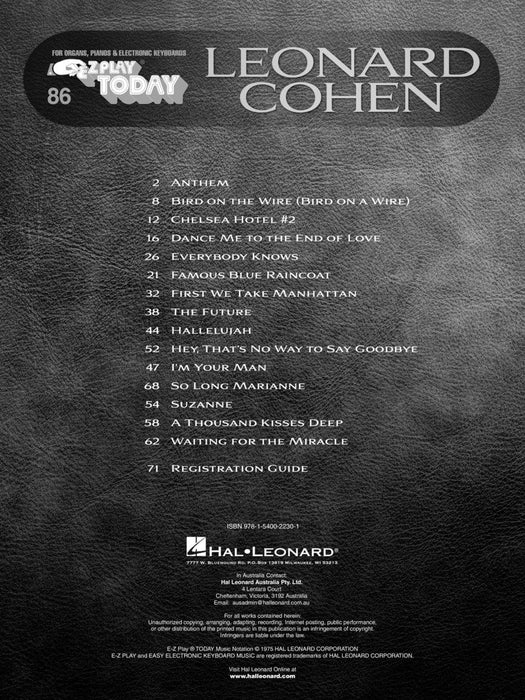 Leonard Cohen E-Z Play Today #86 | 小雅音樂 Hsiaoya Music