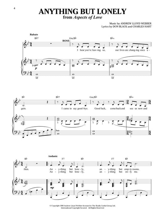 Andrew Lloyd Webber Theatre Songs - Women's Edition 12 Songs in Full, Authentic Editions, Plus 16-Bar Audition Versions | 小雅音樂 Hsiaoya Music