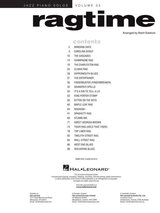 Ragtime Jazz Piano Solos Series Volume 55 繁音拍子 鋼琴 獨奏 | 小雅音樂 Hsiaoya Music