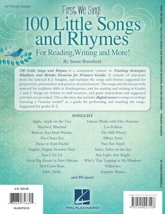 First, We Sing! 100 Little Songs And Rhymes (primary K-2 Collection) For Reading, Writing and More | 小雅音樂 Hsiaoya Music