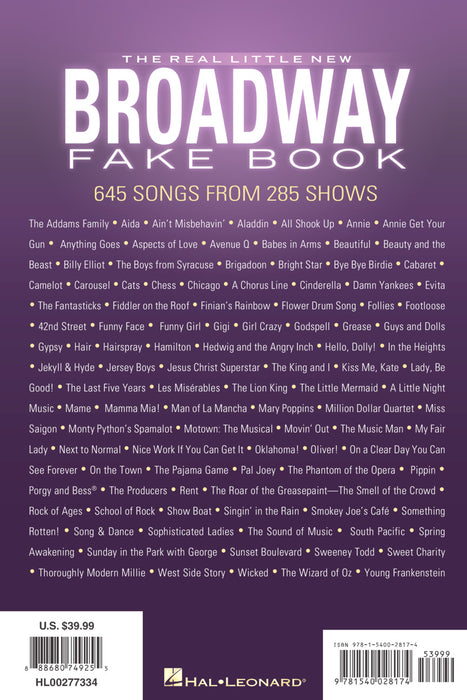 The Real Little New Broadway Fake Book 645 Songs from 285 Shows 百老匯 | 小雅音樂 Hsiaoya Music