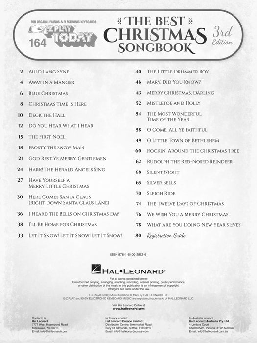 The Best Christmas Songbook - 3rd Edition E-Z Play Today Volume 164 | 小雅音樂 Hsiaoya Music