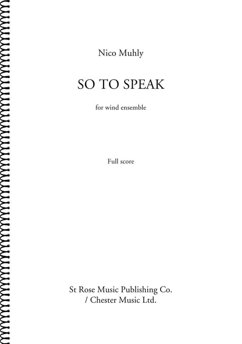 So To Speak Wind Ensemble Score 管樂團 | 小雅音樂 Hsiaoya Music