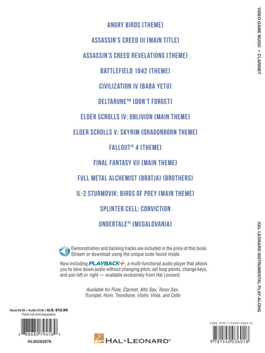 Video Game Music for Clarinet Instrumental Play-Along® Series 豎笛 | 小雅音樂 Hsiaoya Music