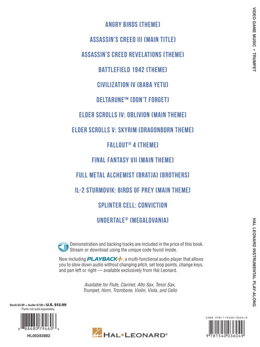 Video Game Music for Trumpet Instrumental Play-Along® Series 小號 | 小雅音樂 Hsiaoya Music