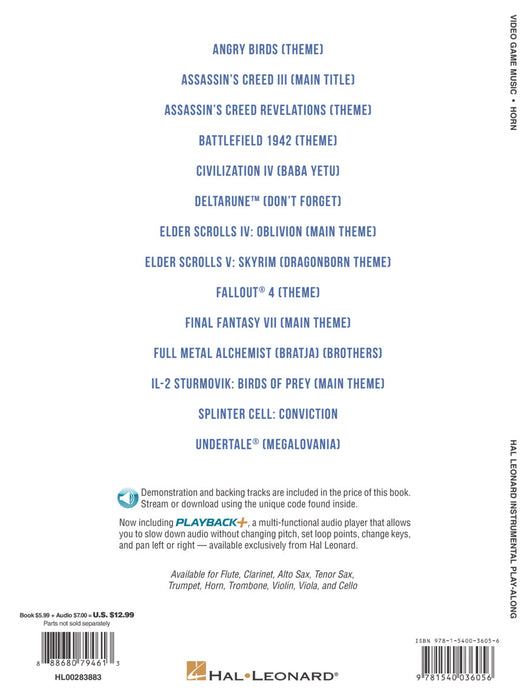 Video Game Music for Horn Instrumental Play-Along® Series 法國號 | 小雅音樂 Hsiaoya Music