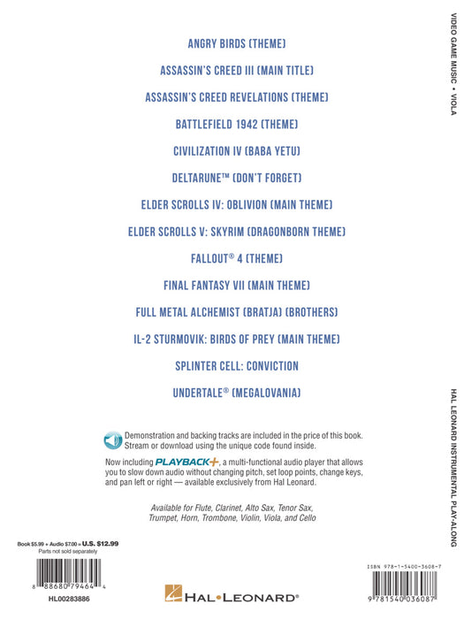 Video Game Music for Viola Instrumental Play-Along® Series 中提琴 | 小雅音樂 Hsiaoya Music