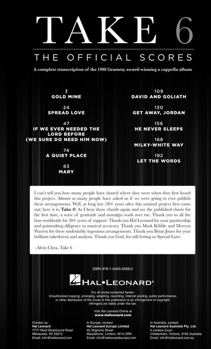 Take 6: The Official Scores | 小雅音樂 Hsiaoya Music