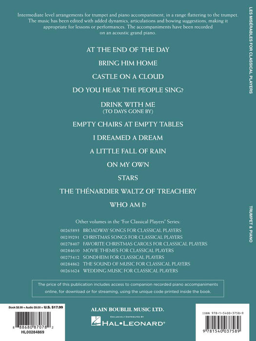 Les Misérables for Classical Players Trumpet and Piano with Online Accompaniments 古典 小號 鋼琴 伴奏 | 小雅音樂 Hsiaoya Music