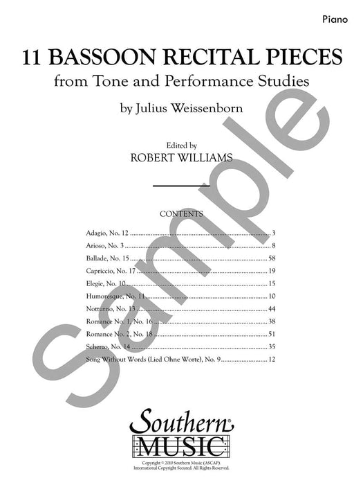 11 Bassoon Recital Pieces from Tone and Performance Studies 小品 低音管 | 小雅音樂 Hsiaoya Music