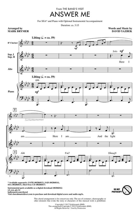 Answer Me from The Band's Visit | 小雅音樂 Hsiaoya Music