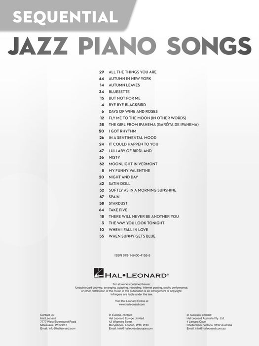 Sequential Jazz Piano Songs 26 Easy Favorites Carefully Selected and Arranged in Order of Difficulty 爵士音樂鋼琴 | 小雅音樂 Hsiaoya Music