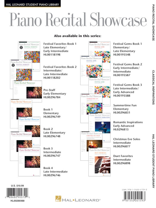 Piano Recital Showcase - Classical Inspirations Hal Leonard Student Piano Library Late Elementary-Intermediate Le 鋼琴 古典 鋼琴 | 小雅音樂 Hsiaoya Music