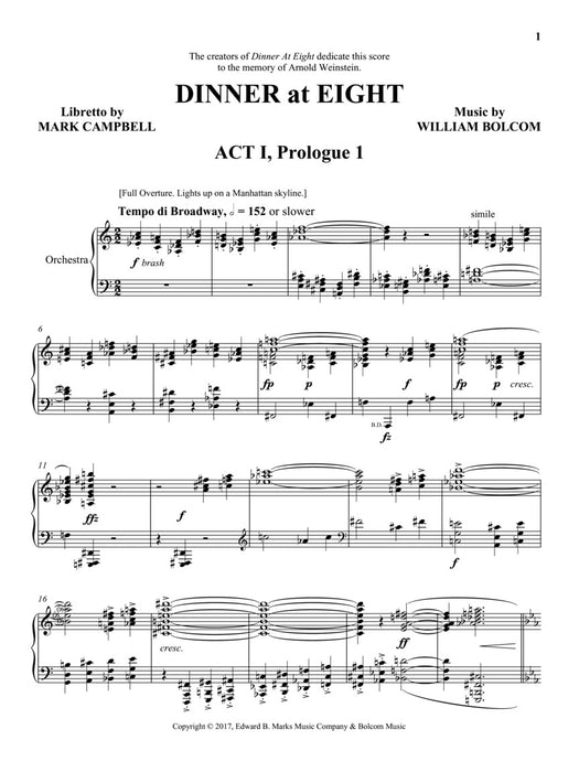 Dinner at Eight Vocal Score 聲樂總譜 | 小雅音樂 Hsiaoya Music