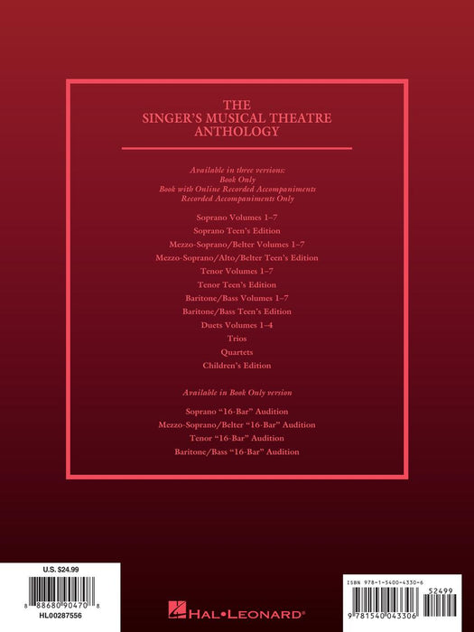 Singer's Musical Theatre Anthology - Volume 7 Baritone/Bass Book Only | 小雅音樂 Hsiaoya Music