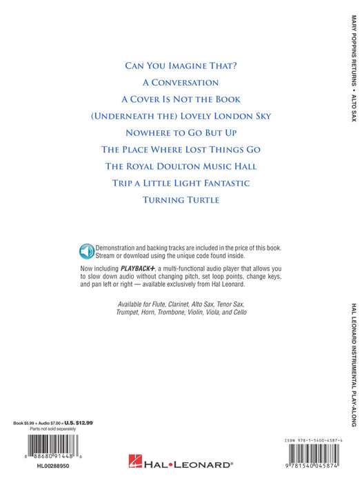 Mary Poppins Returns for Alto Sax Instrumental Play-Along® Series 中音薩氏管 | 小雅音樂 Hsiaoya Music