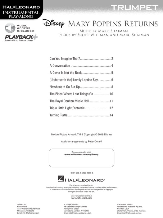 Mary Poppins Returns for Trumpet Instrumental Play-Along® Series 小號 | 小雅音樂 Hsiaoya Music