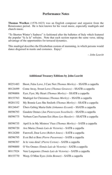 To Shorten Winter's Sadness Choral Treasury Series 合唱 | 小雅音樂 Hsiaoya Music