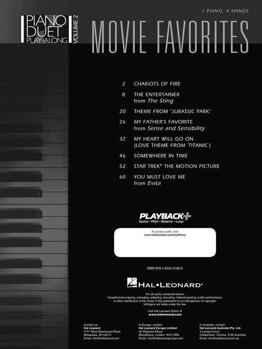 Movie Favorites Piano Duet Play-Along Volume 2 四手聯彈 | 小雅音樂 Hsiaoya Music