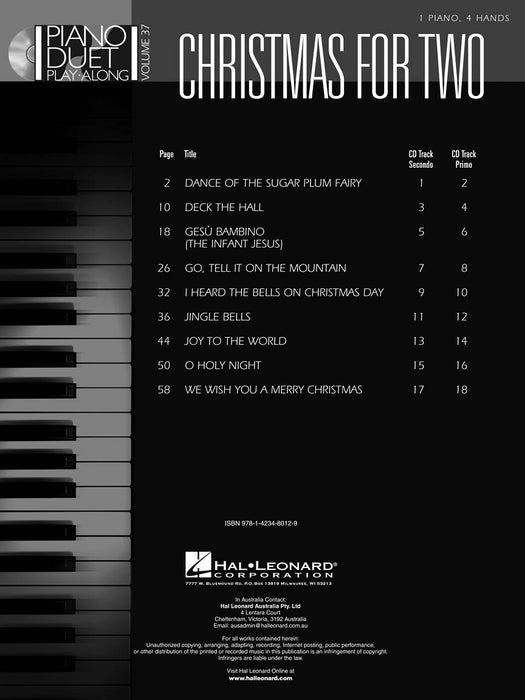 Christmas for Two Piano Duet Play-Along Volume 37 四手聯彈 | 小雅音樂 Hsiaoya Music