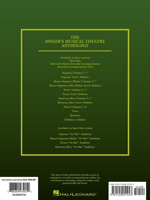 The Singer's Musical Theatre Anthology - Volume 7 Tenor Book/Online Audio | 小雅音樂 Hsiaoya Music
