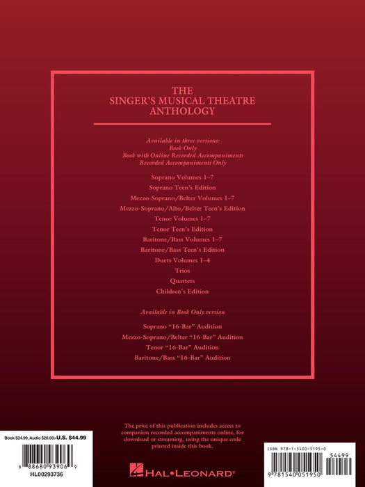 Singer's Musical Theatre Anthology - Volume 7 Baritone Book/Online Audio | 小雅音樂 Hsiaoya Music